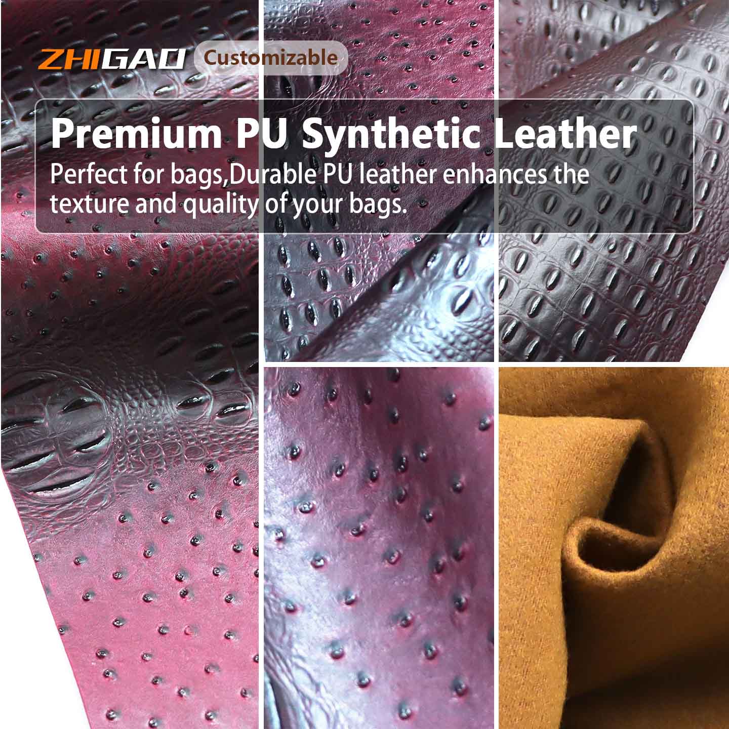 Zhigao Leather Factoryがバッグ製造用の新しい高級オーストリッチ柄PUレザーを発売 Zhigao Leather Factoryがバッグ製造用の新しい高級オーストリッチ柄PUレザーを発売